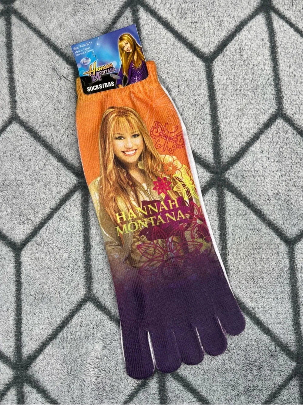 RARE Disney Channel Y2K Hannah Montana Miley Stewart Miley Cyrus Toe Socks NWT